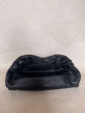 Mansur Gavriel Black Cloud Clutch Leather Ruched Pouch